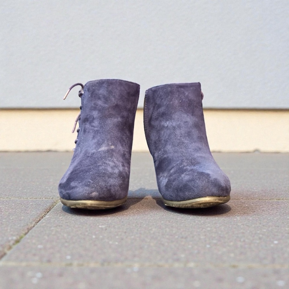 Refresh Navy Suede Ankle Booties - Picture 3 of 3